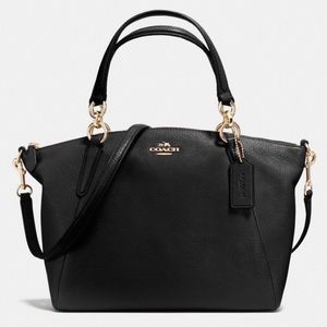 Coach Small Kelsey Satchel Black Pebble Leather
